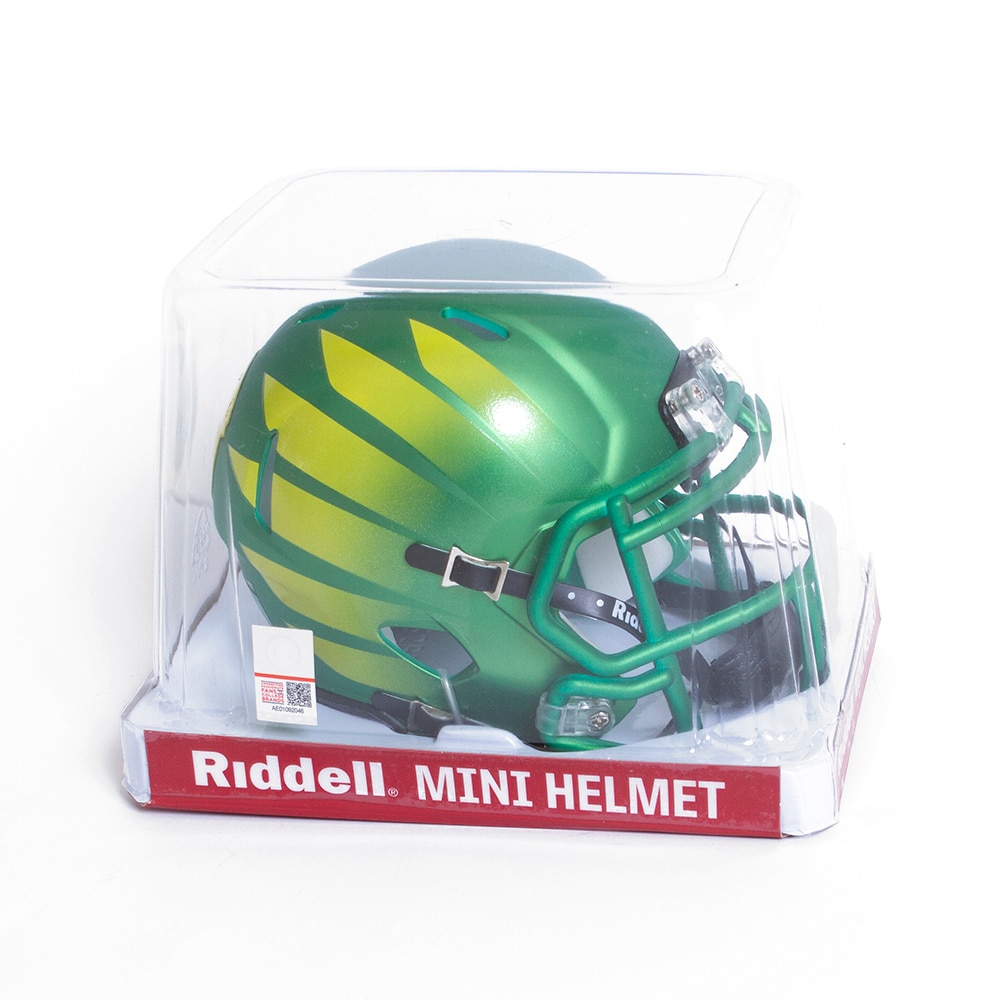 Classic Oregon O, Green, Novelty, Gifts, Football, Riddell, Wing Speed, Mini Helmet, 2023, 737459